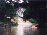 (90/105): Przed Rud 2000 - Miejscami rzeka ociera si o las sosnowy i piaszczyste skarpy.